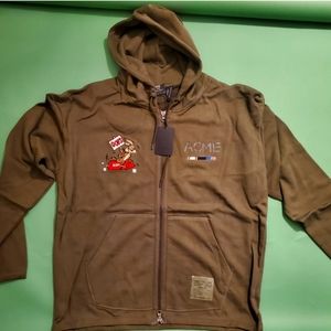 The Hundred X Looney Tunes Zip-Up Hoodie, Olive XL